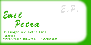 emil petra business card